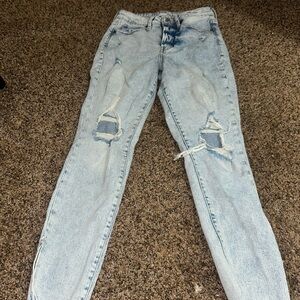 Old Navy Light Blue Ripped Skinny Jeans